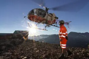 SA315B Lama der im Einsatz bei der Dossenhütte