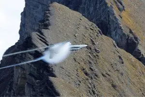 F/A-18C Hornet auf dem Axalp-Schiessparcours